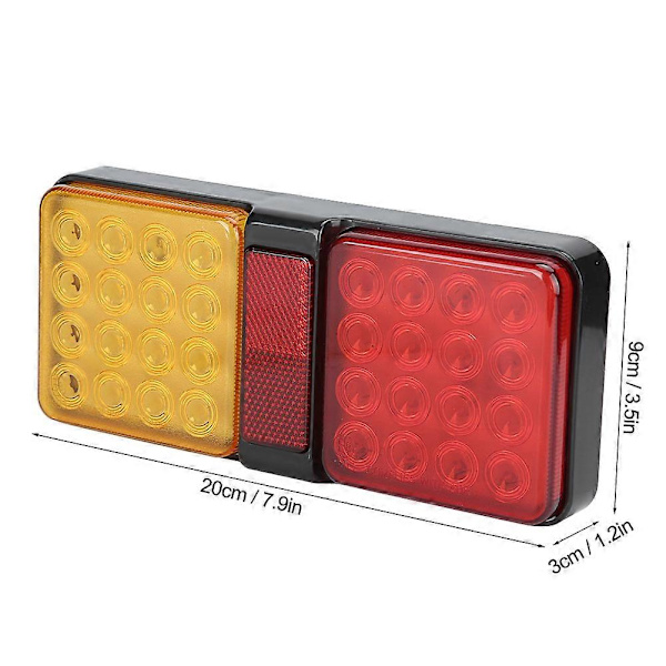 12V LED Baglygte Blinklys Bremselys til Lastbil Trailer (Lysende Rød Gul Lys)