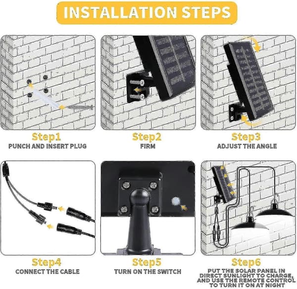 Solar Pendellamper Innendørs Ip65 Vanntett Lampe For Korridor Utendørs Skur Låve Lysthus