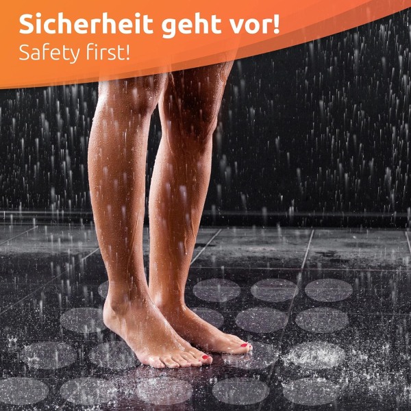 12 stk. Skridsikre Bruse- og Badekar-Øjer, Bruselister Transparent