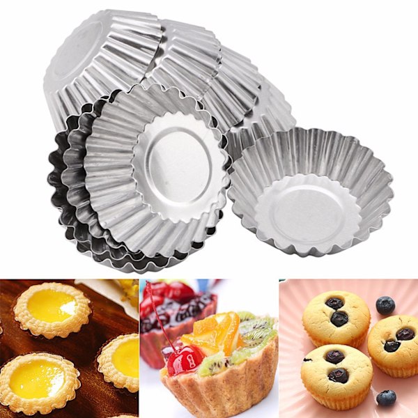 ##/Bakform set med 10 tartlets Ø7.5cm små fruktkakor runda##/