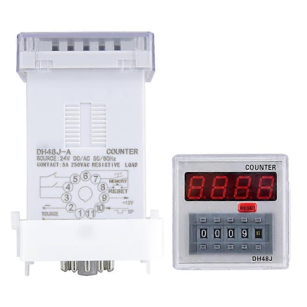 DH48J-A Digital Räknare Fördröjningstidsrelä LED-Display 1-999900 11-Pin (220VAC)