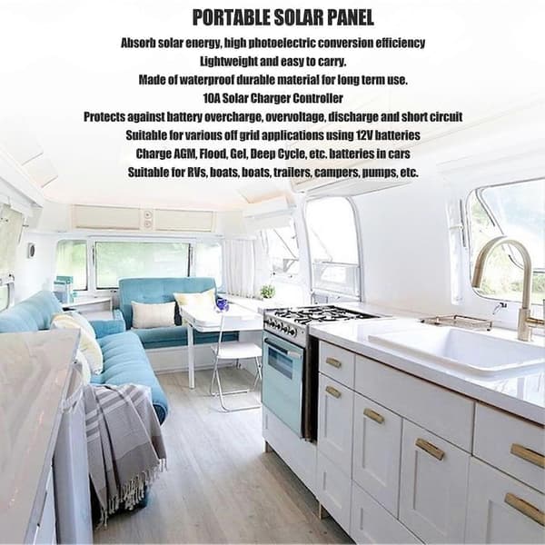 250W Monokristallin Solpanel Kit med 10A Laddningsregulator Dubbla USB-portar för Husbil Bil Båt Batteriladdning