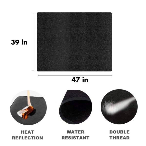 Grillmatte for Gassgrill, Beskyttelse for Dekk, Brannsikker