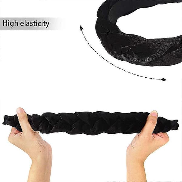 Hårband för kvinnor Sammet Flätade Hårband Mode Hårband Kors Hårtillbehör black