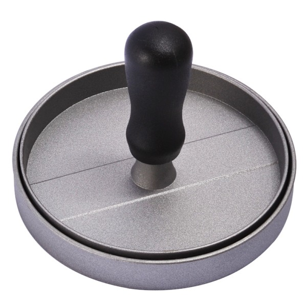 ##/Hamburgerpresse 1 stk sølv Hamburgerpresse hamburgerform lavet af støbt aluminium belagt med non-stick og fødevaresikker materiale##/