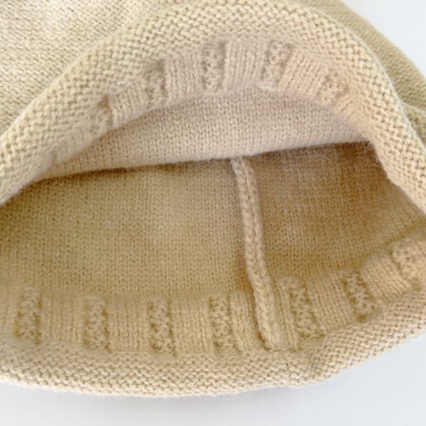 ##/Beige höst- och vintertunn stickad fleecehatt##/