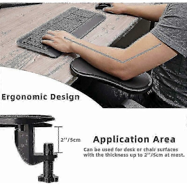 Justerbart Armstöd Datorarmstöd, Ergonomiskt Justerbart Datorhandledsstöd Musmatta För Armstöd, Justerbar Armstöds Skrivbordsförlängare För