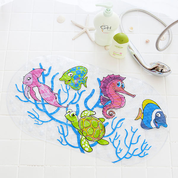 One Piece Bademåtte med Undervandsverden 72×39cm Baby Bademåtte Sød A