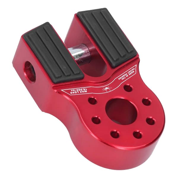 Flat vinsjesjakkelmontering 16000lb lasting med gummisidebeskyttelse Aluminiumlegering Universal for UTV SUV Pickup Red