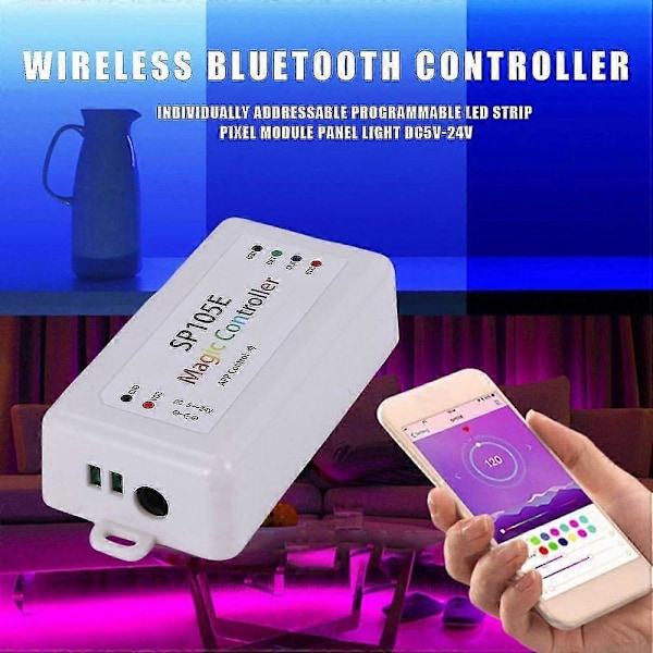 Sp105e Trådlös Bluetooth Kontroller App Ws2811 Ws2812b Ws2801 Sk6812 Apa102 Individuellt Adresserbar