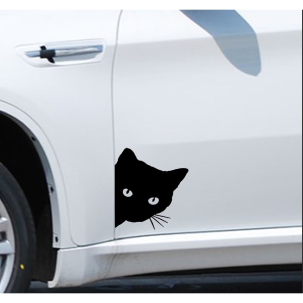 Klistermärke Dekal svart katthuvud bil vinyl skoter bil Tuning lastbil