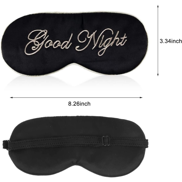 (Musta1) Uninaamio ja sidottu silmät, erittäin sileä silmänaamio uneen