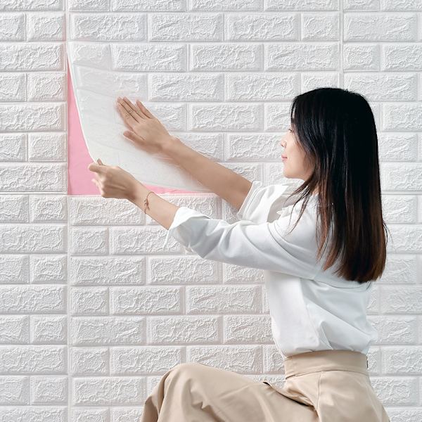 6 kpl 3D tiiliseinätarroja, 3D tiiliseinäpaperi, DIY itseliimautuvat