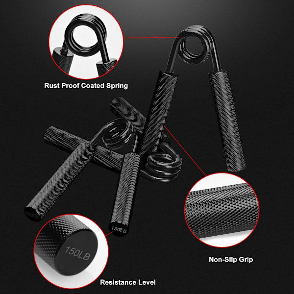 Handgreppsförstärkare, 3-pack (150, 200, 250 lbs) Greppstyrka Träning