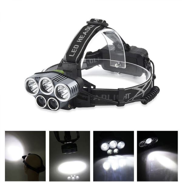 5 LED 6 tilan otsalamppu, ladattava vedenpitävä