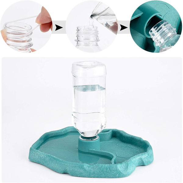 ##/Krybdyr Vanddispenser, 2 i 1 Overløbsfoderdispenser, Plastik##/