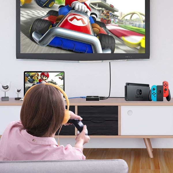 Inspelningskort för video, Capture Card med mikrofon 4K HDMI Loop-O