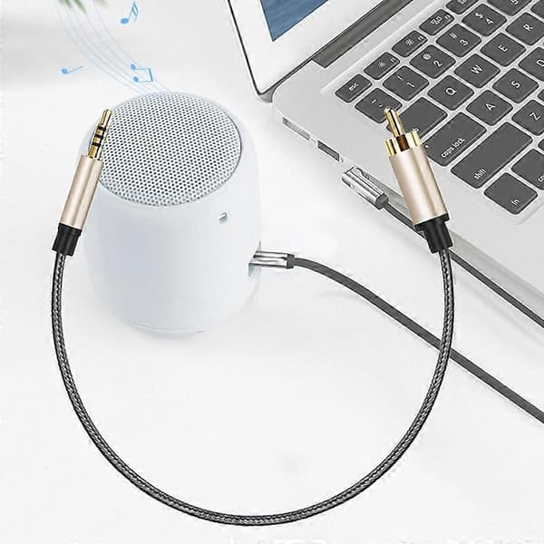 1/2m RCA till AUX 3.5mm Jack Koaxial Ljudkabel för Xiao-mi 1/2 TV 1M