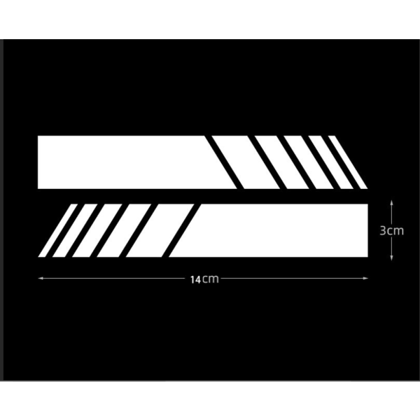 2 par bil bakspeil stripe design klistremerkepakke (hvit)
