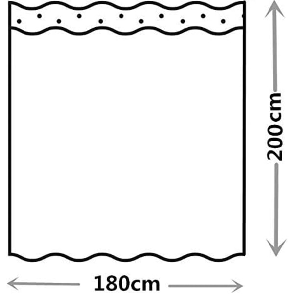 ##/Duschdraperi Jul, Röd, 180 x 200 cm, Mögelresistent, Ch##/