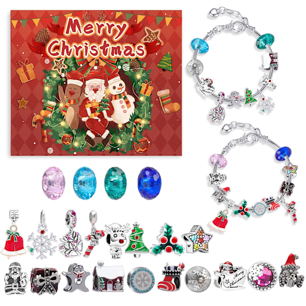 ##/Julkalender med 24 Dagar Nedräkning Armband Smycken Julgåva##/
