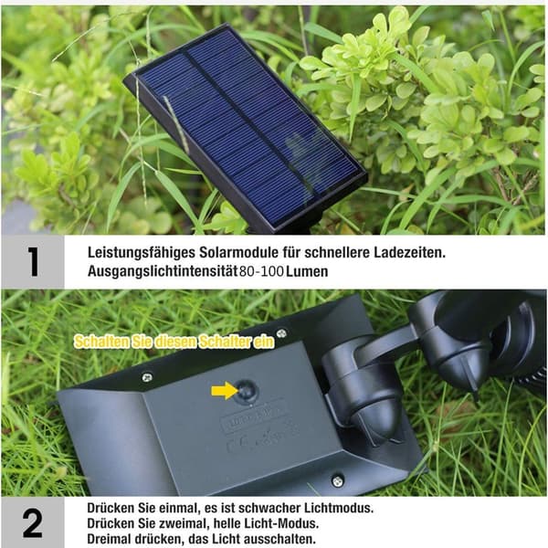 LED-aurinkovalo LED-aurinkospotti (2 kpl lämmin valkoinen) spotti
