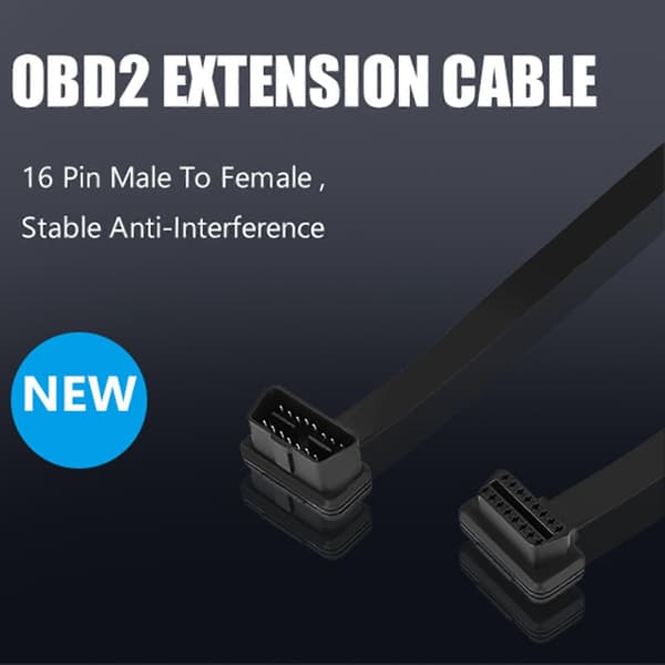 16-pin han til hun OBD2 forlængerkabel adapter med ON/OFF-kontakt