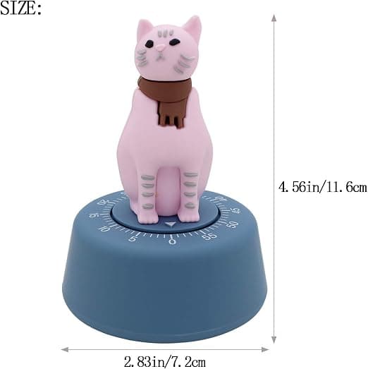Køkkenur i Mekanisk Katteform (Pink)