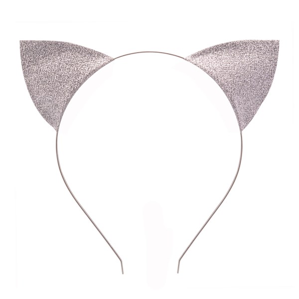 ##/Glitter Cat Ears Guld Silver Svart Hårband Loop för Fest och Dagligt Bruk Svart och Silver##/