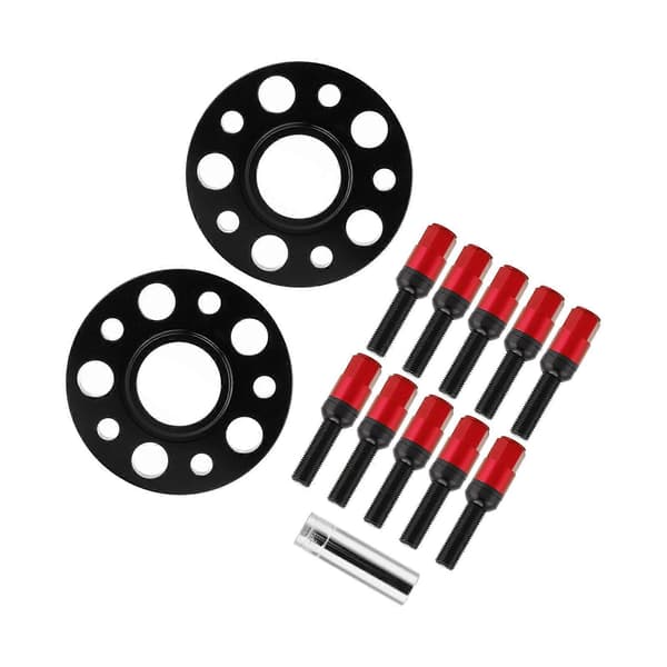 Bil Hub Centric Hjulspacers Kit 15mm Modifiering Reparation Ersättning för A4/A6/A7/A8/Q5/RS5 Röd