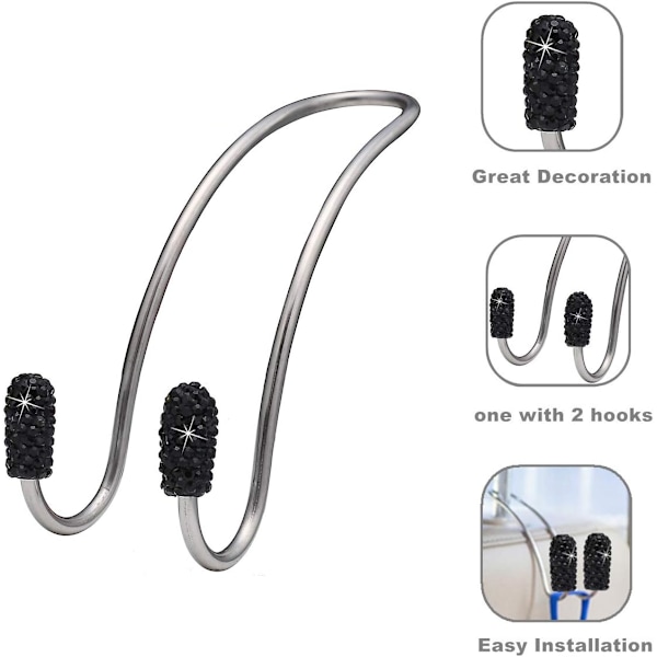 2-pack (svart) Sätets ryggstöd Organizer, Bling Diamond Universal Org