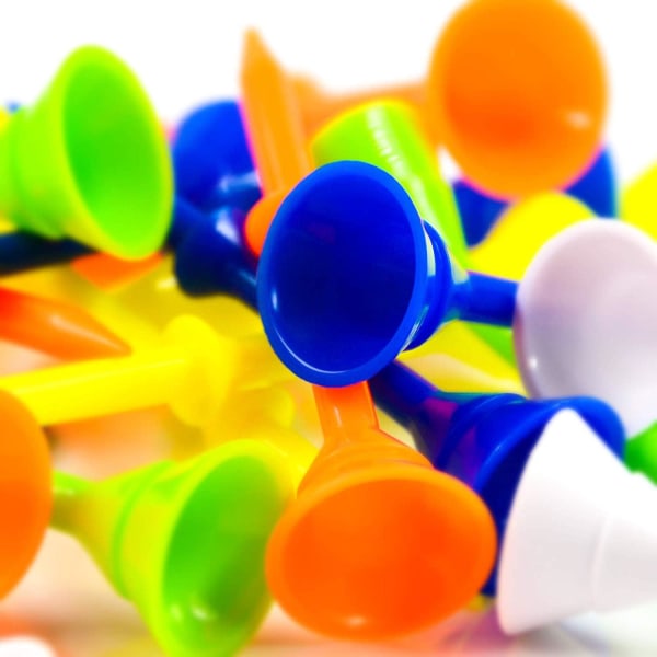 Plastgolftee Koppar Blandade Färger 3 1/4 Tum 83mm Lång Obrytbar