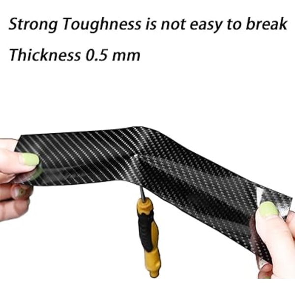 (7cm*10m Svart) Dörrkantsskydd Dörrtröskelskydd 5D Kolfiber