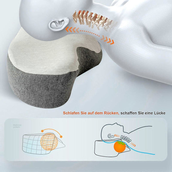 Ergonomisk nack- och axelkudde, fjärilsform, memory foam-kudde
