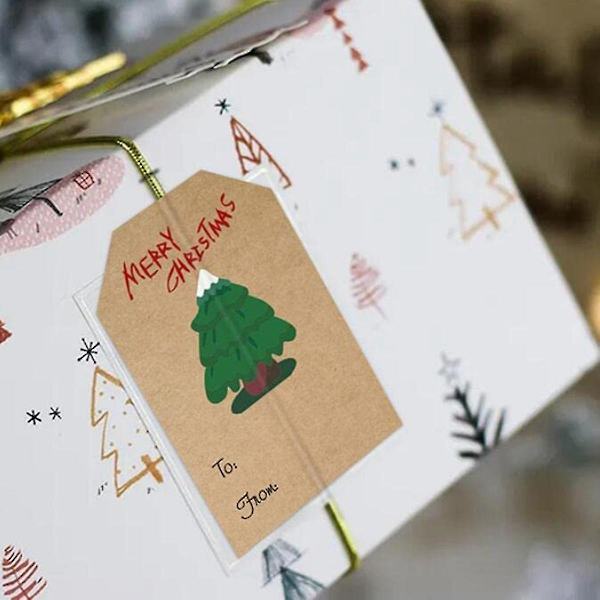 Julemerkelapper, Julegavemerkelapper, 250 stk/rull Julegavemerker Ferie Stikk