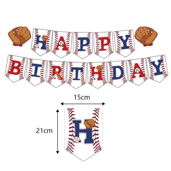 Bursdagsdekorasjon med baseballtema, populære ballonger, moteriktig
