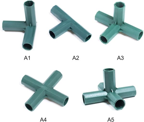 12 kpl Heavy Duty PVC kasvihuoneen rungon liitin 4-tie 16mm