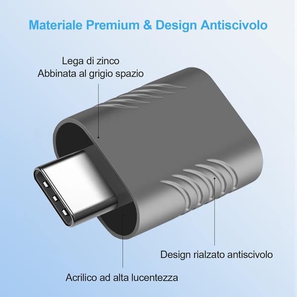 USB 3.0 - USB-C -sovitin, USB-C uros - USB-A naaras OTG -sovitin