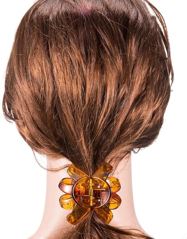 4-delt stor blæksprutte-klips (brun og sort, 8 cm) antiskid spide