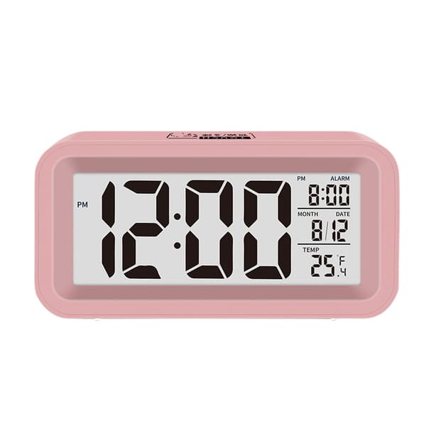 1 styck (Rosa färg) Digital väckarklocka, LED-väckarklocka med Te