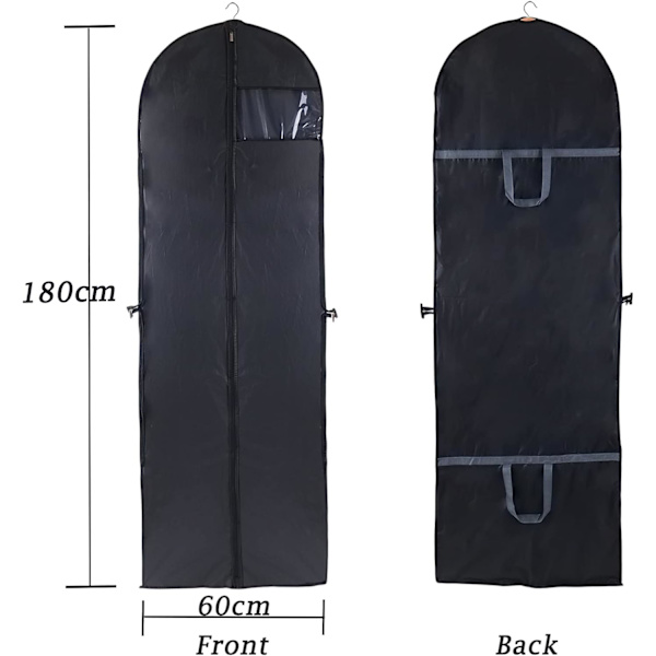 Hääpukupeite Musta 60x180cm Ripustusvaatteiden Peite Näkyvä