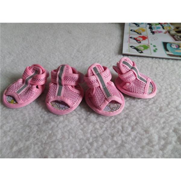 2 Par Sommer Mesh Åndbare Hunde Sko Anti-Slip Sandaler Justerbare