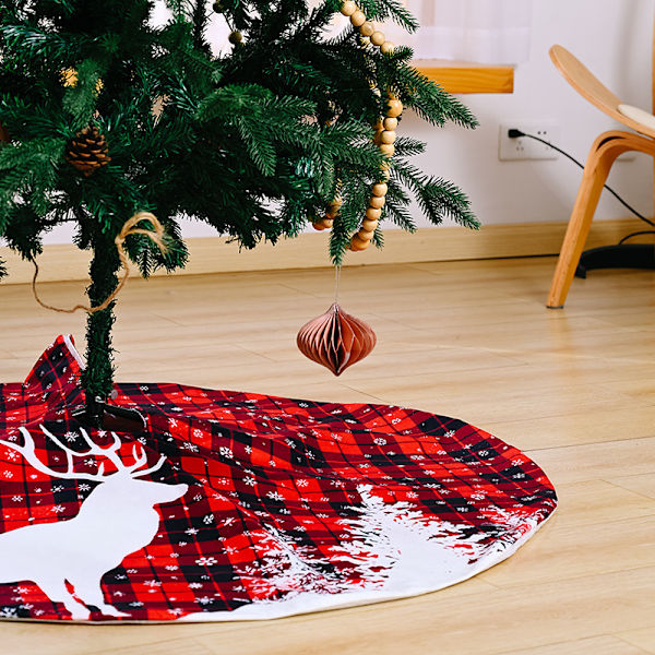 Ternet juletræstæppe - 120 cm - rød, juletræspynt, a