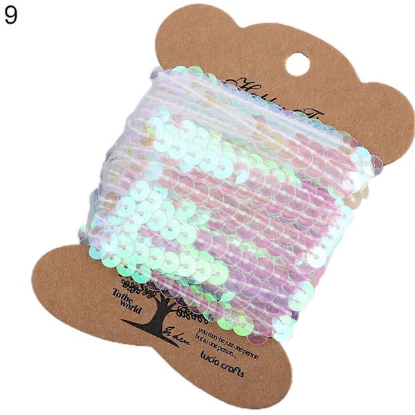 1 Rulle Paljettband Glänsande Klippbart 10 Yard Sömnadshantverk Paljett DIY Band Tyg Tillbehör 9