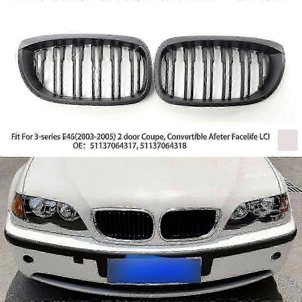 Bil Frontfanger Nyre Grill For E46 325ci 330ci 2dr Coupe Cabriolet 2002-2004 51137064317 511