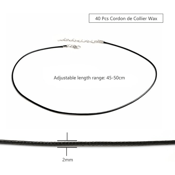 40 st Wax Necklace Cord Artificiellt Läder Necklace Cord Flätad