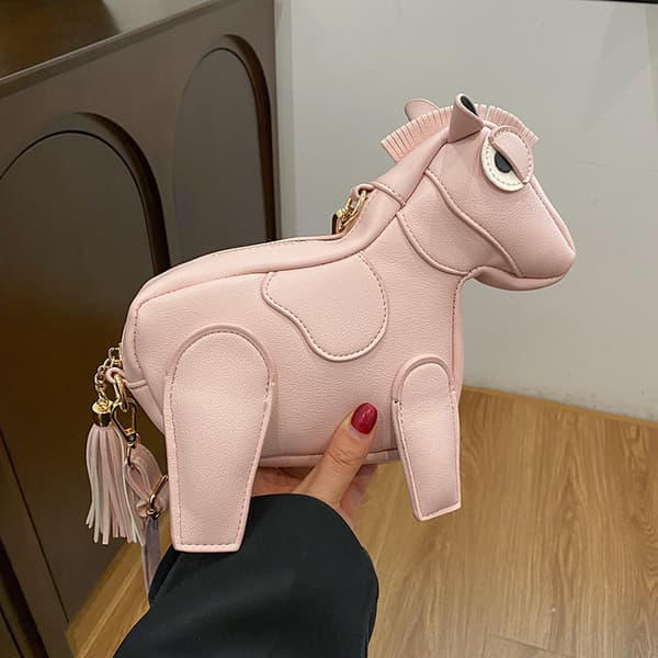 Rolig, Söt, Trendig och Enkel Ponny Axelväska - rosa