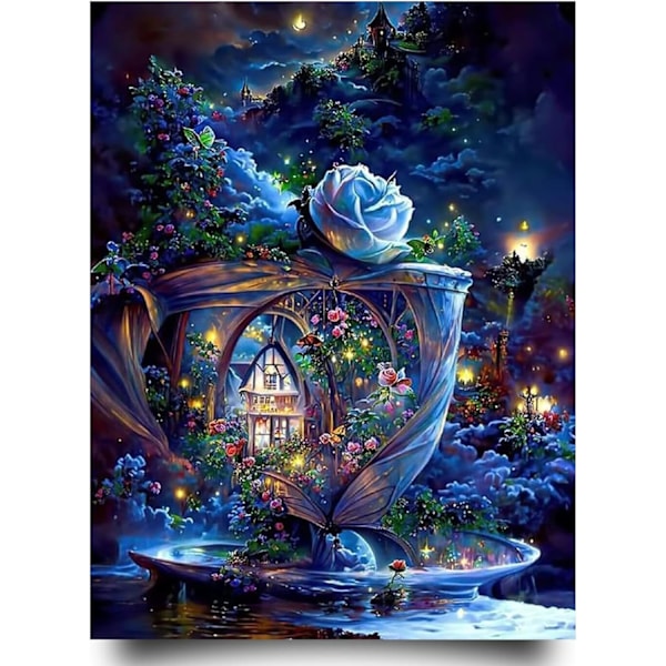 ##/DIY 5D Timanttimaalaussetti Täysi Timantti - 30x40cm (Linna)##/