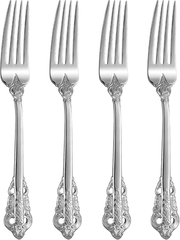 Upea ruokailuhaarukka, 4 kpl setti, 18/10 ruostumaton teräs, 8 tuumaa