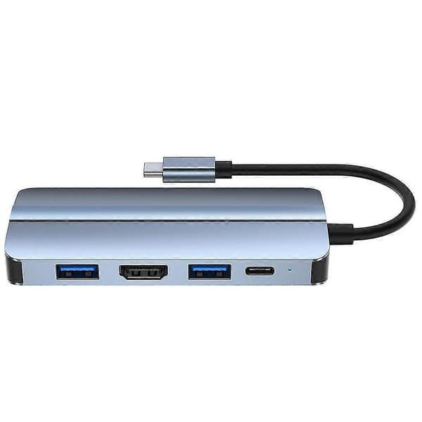 Usb C Hub 8 I 1 Typ C 3.1 Till 4k Adapter Med Rj45 Tf Kortläsare Snabbladdning För Notebook Laptop